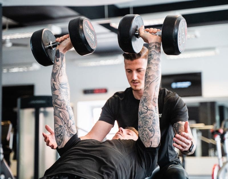 male personal training course students