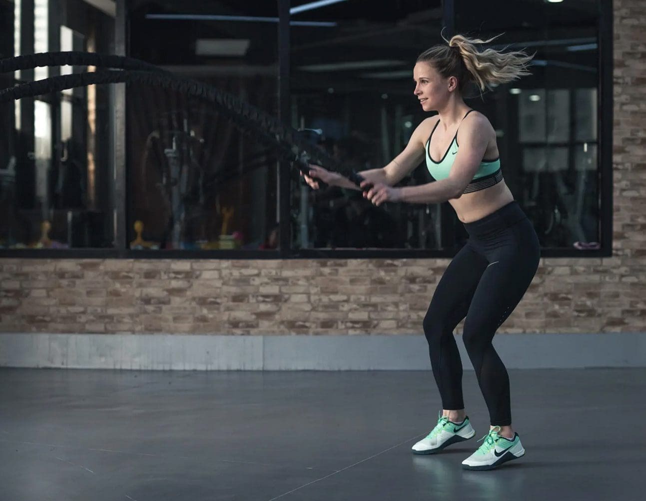 Student with Battleropes