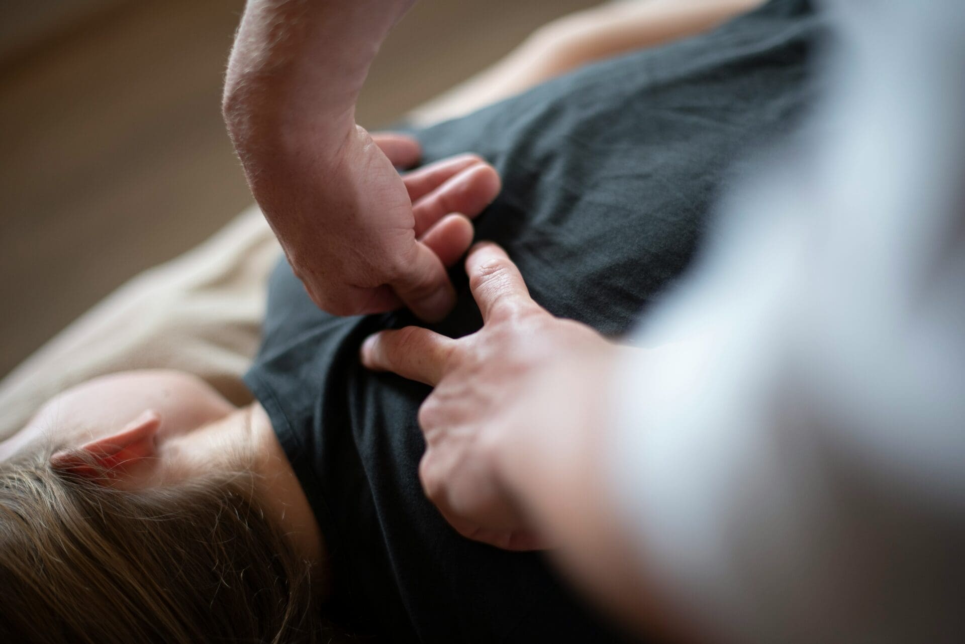 Sports massage course demonstration.