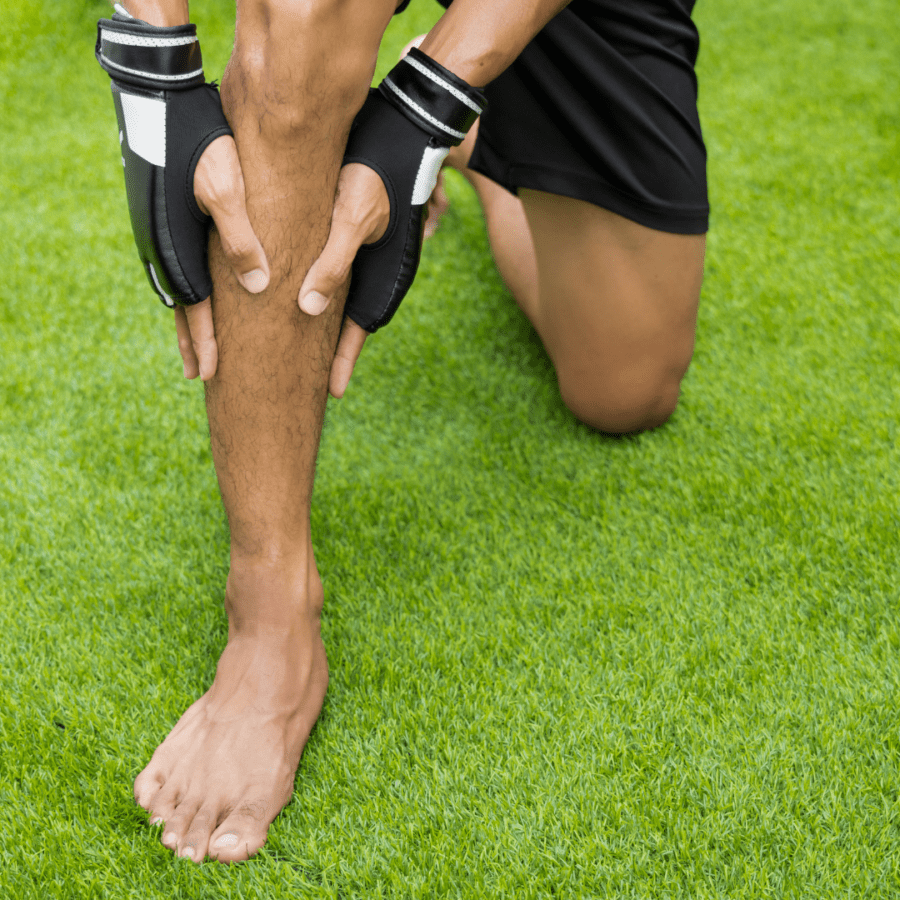 shin injury contributing to knee pain while squatting