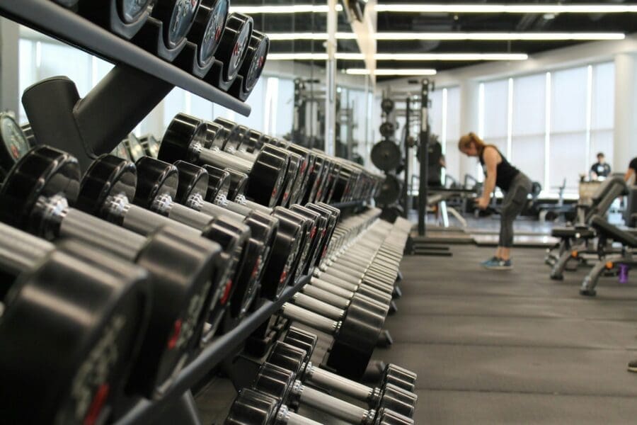 gyms in leeds weights rack dumbbells