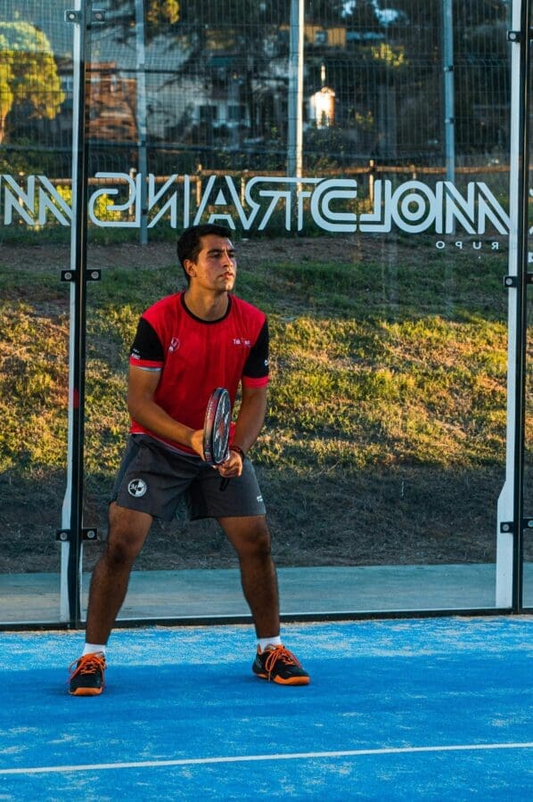 man playing padel tennis