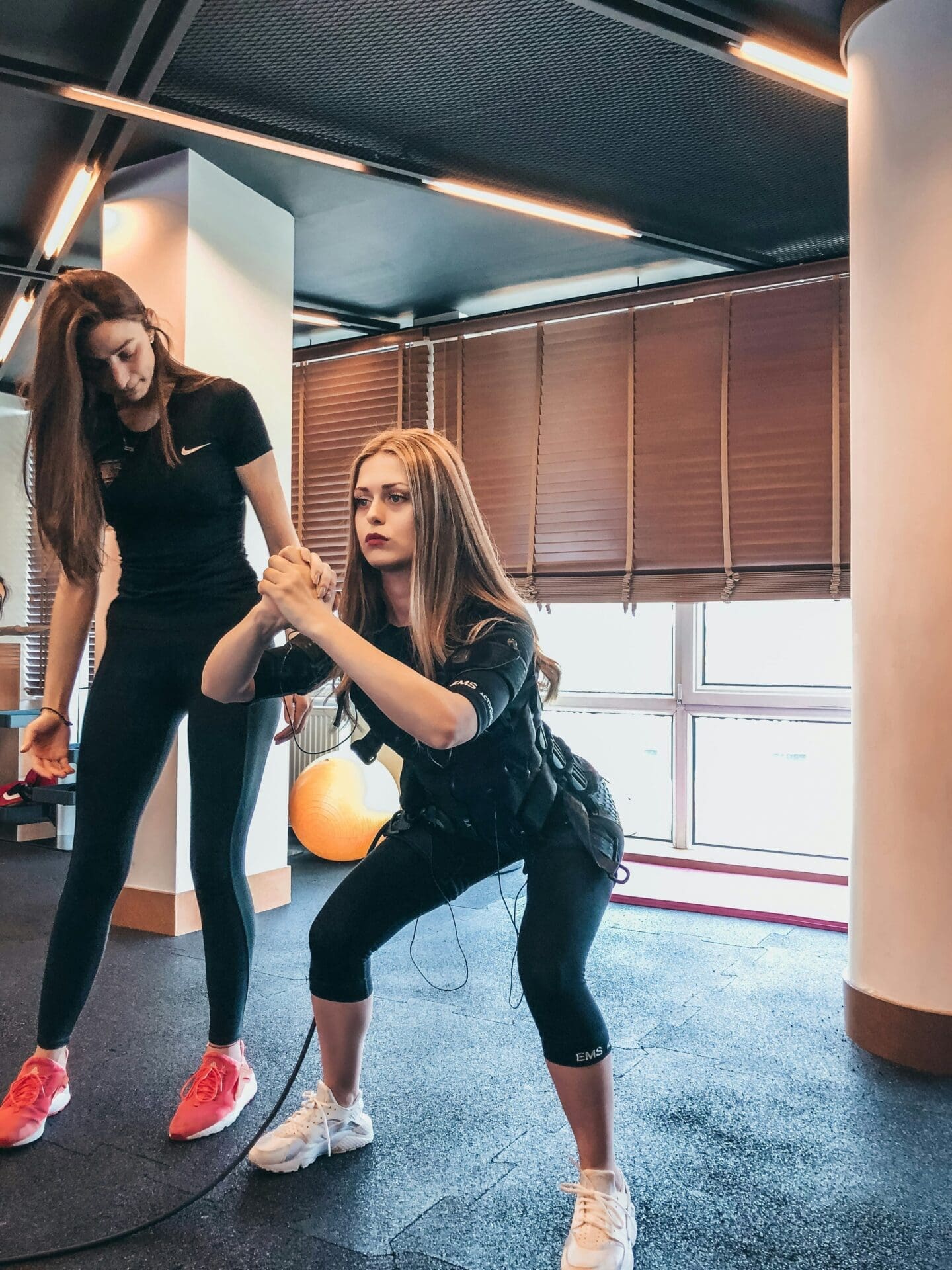 Tutor and student undertaking one of the business's Level 4 Personal training courses.