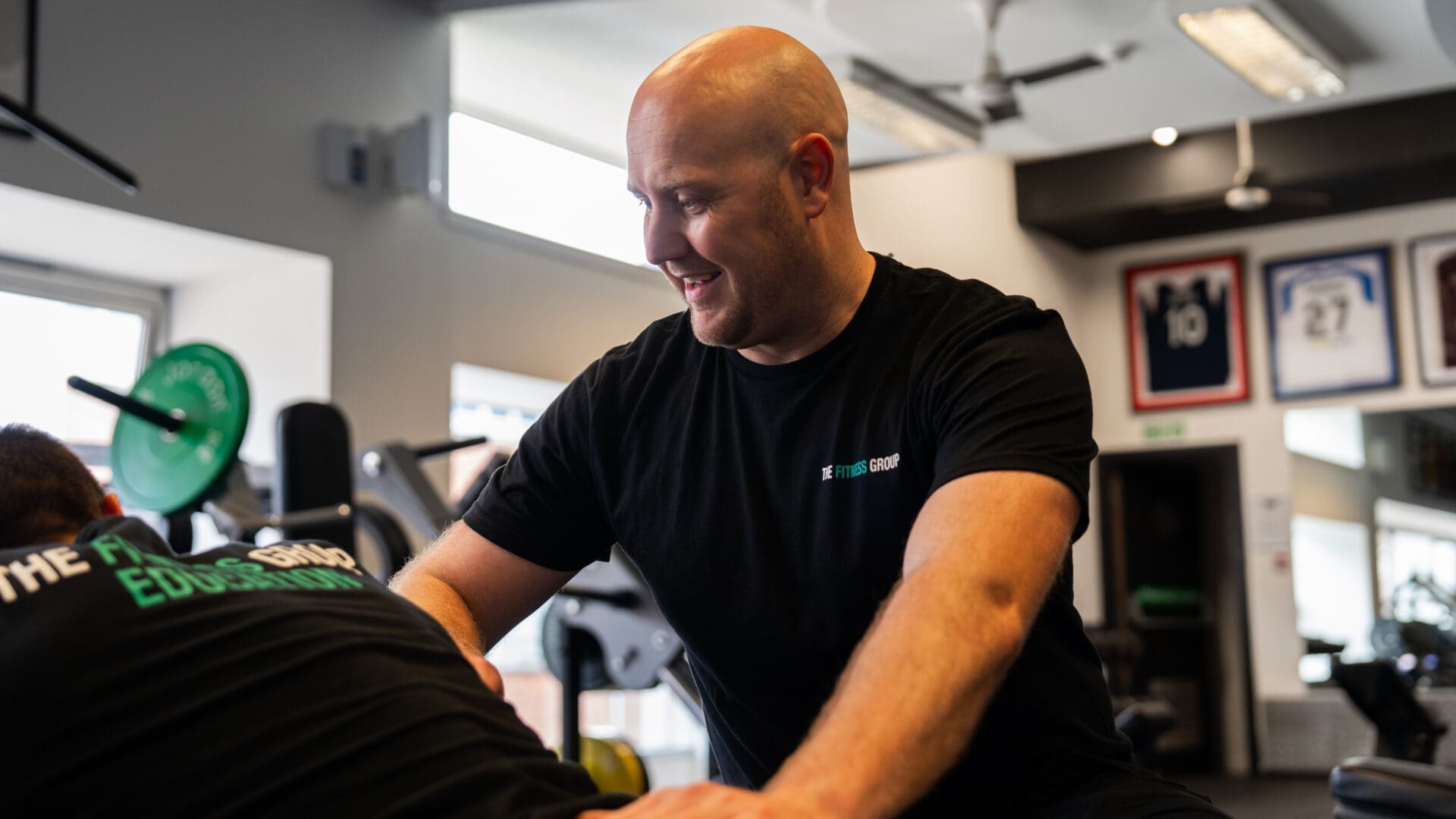 PT treating lower back pain.